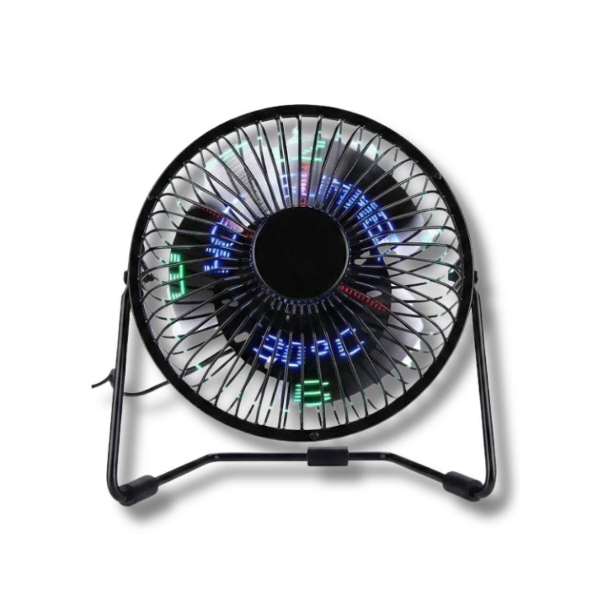 Quạt Mini Văn Phòng LED Fan Ji Jia | Đồng Hồ LED & Báo Nhiệt Độ