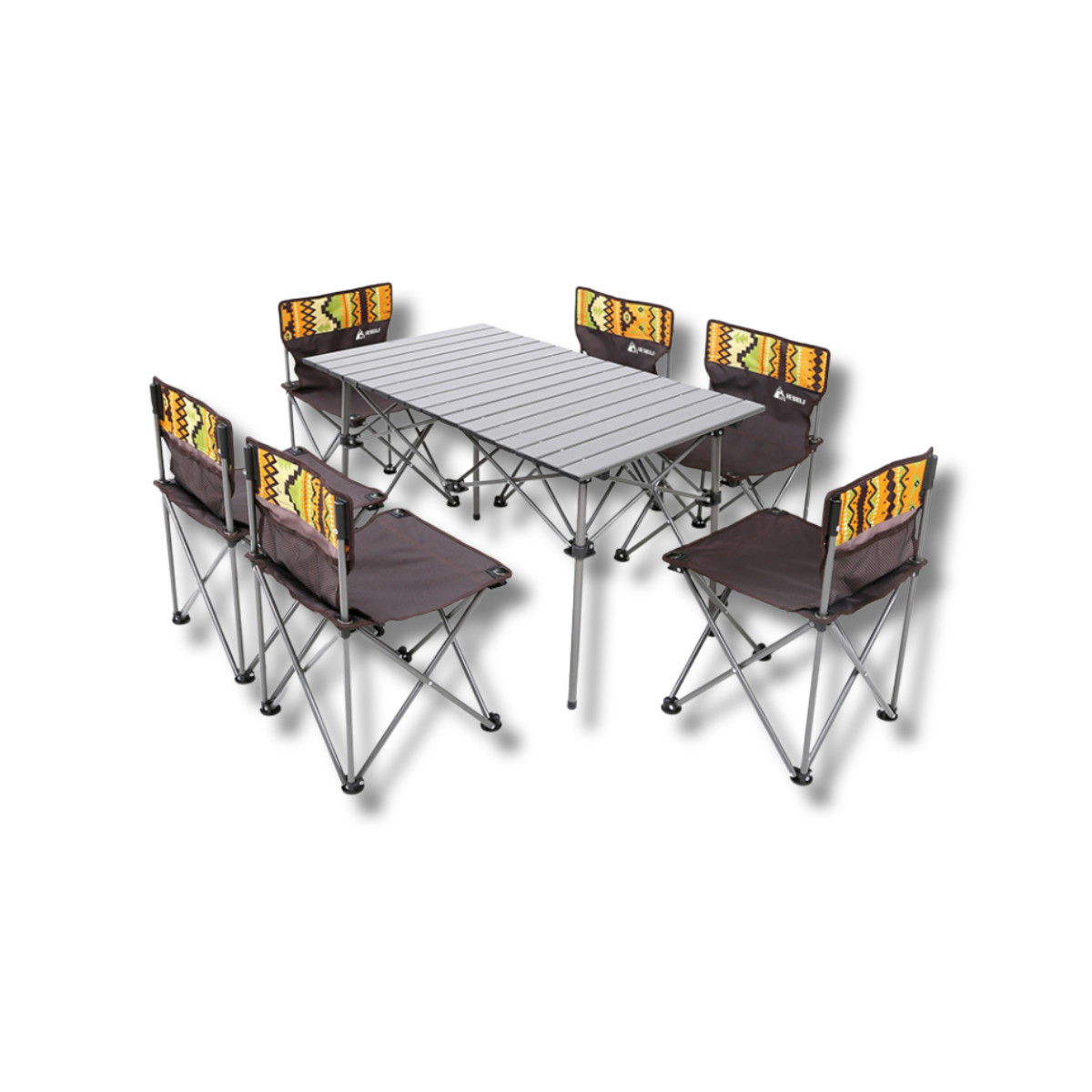 Bộ Bàn Ghế Dã Ngoại Camping Gấp Gọn Cao Cấp | 1 Bàn 6 Ghế Tiêu Chuẩn Amazon Mỹ