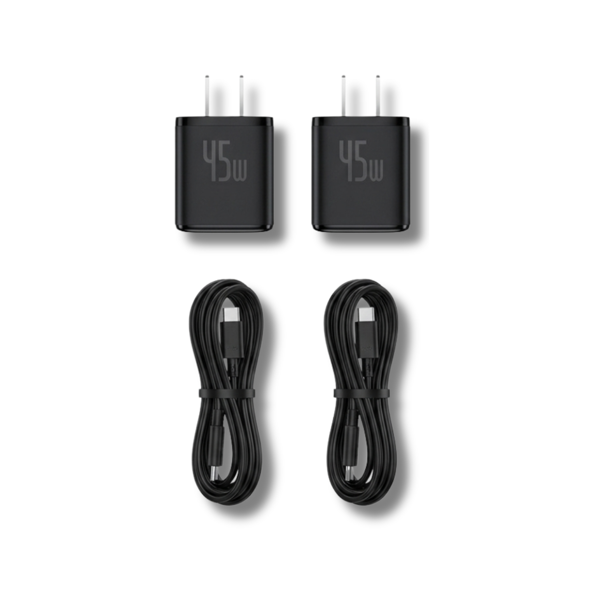 Combo 2 Bộ Sạc Baseus GaN6 45W | 2 Củ Sạc & 2 Cáp C-C 60W Nhanh Gọn