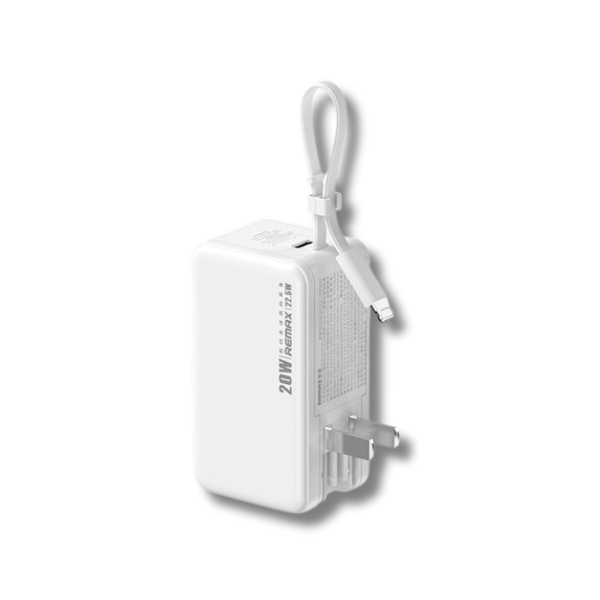 Pin Dự Phòng Remax 5000mAh Tích Hợp Củ Sạc Nhanh 22.5W | Liên Cáp Sạc & Chân Cắm AC 220V