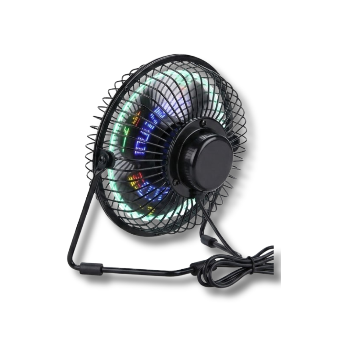 Quạt Mini Văn Phòng LED Fan Ji Jia | Đồng Hồ LED & Báo Nhiệt Độ