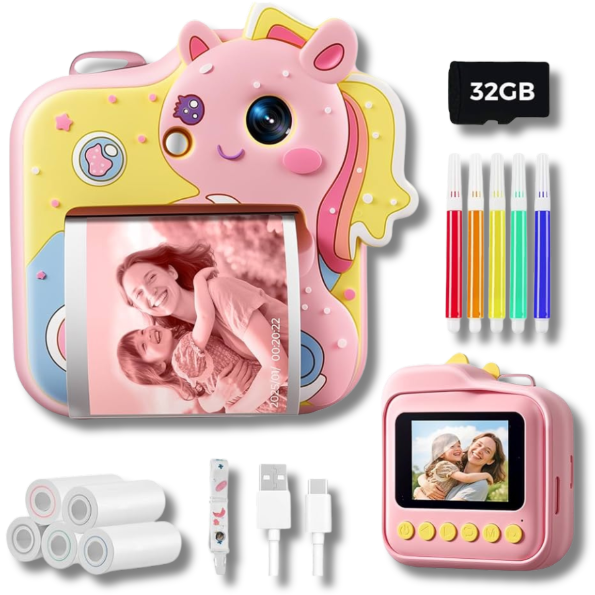 Máy Ảnh Đa Năng Munbyn Chụp In Ảnh Lấy Ngay | Game & MP3 | Thẻ Nhớ 32GB