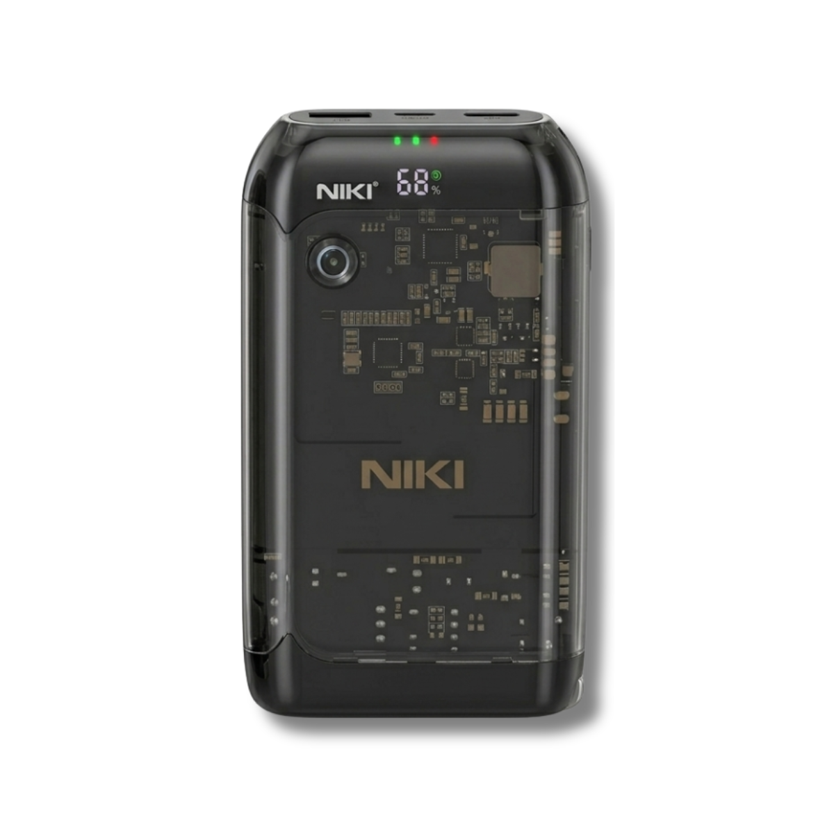 Pin Dự Phòng Hít Lưng Niki 10000mAh | Kiêm Củ Sạc Nhanh | Liền Cáp MFi/Type-C
