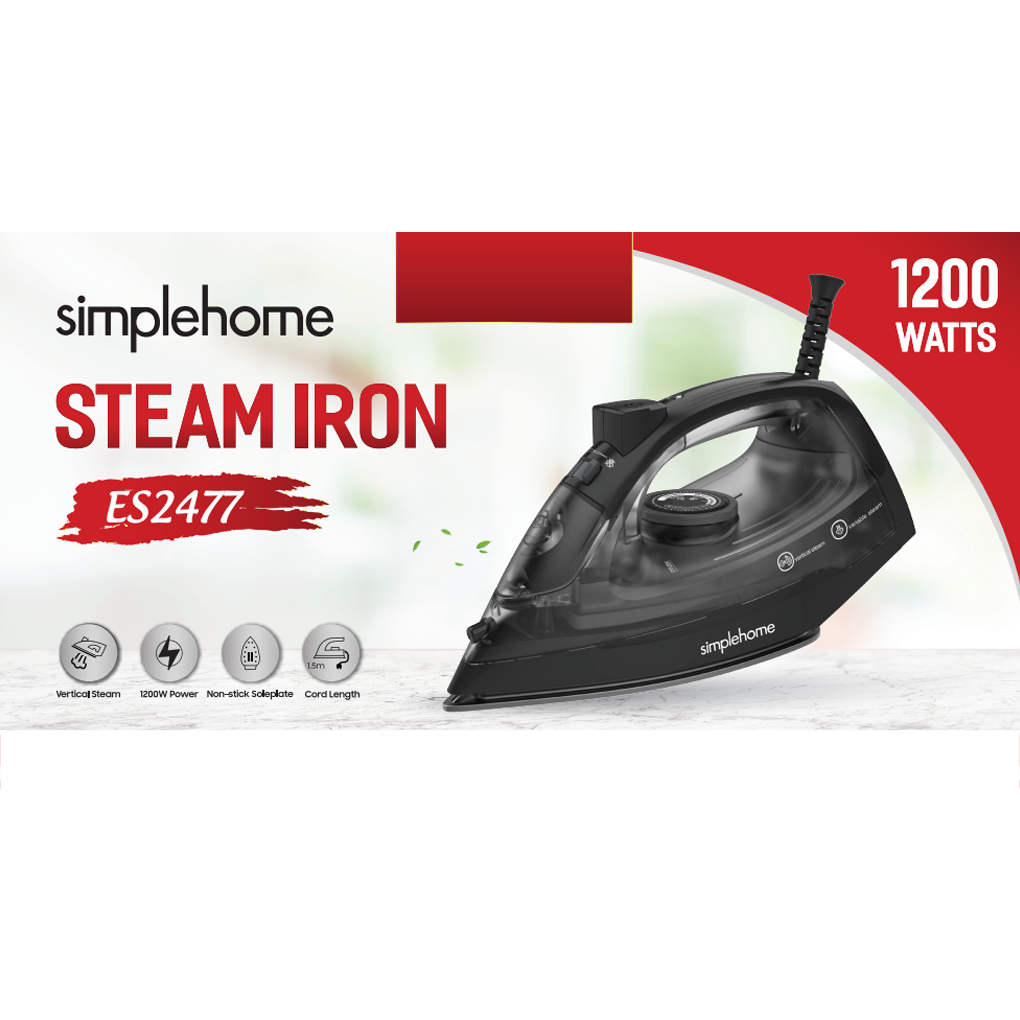 Bàn Ủi Hơi Nước Simplehome ES2477 | 1200W - Chăm Sóc Sợi Vải Chuyên Nghiệp