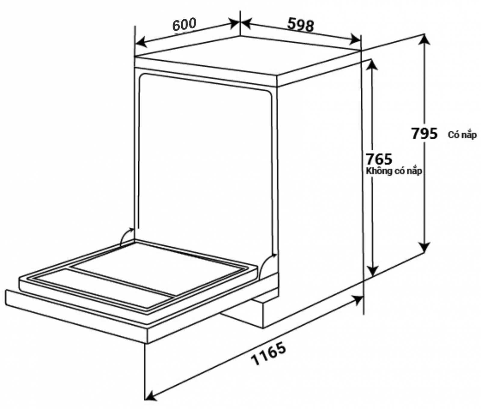 Máy Rửa Bát Emberton EB-SGI795E16SB | 15 Bộ - 8 Chương Trình - Made in Thailand