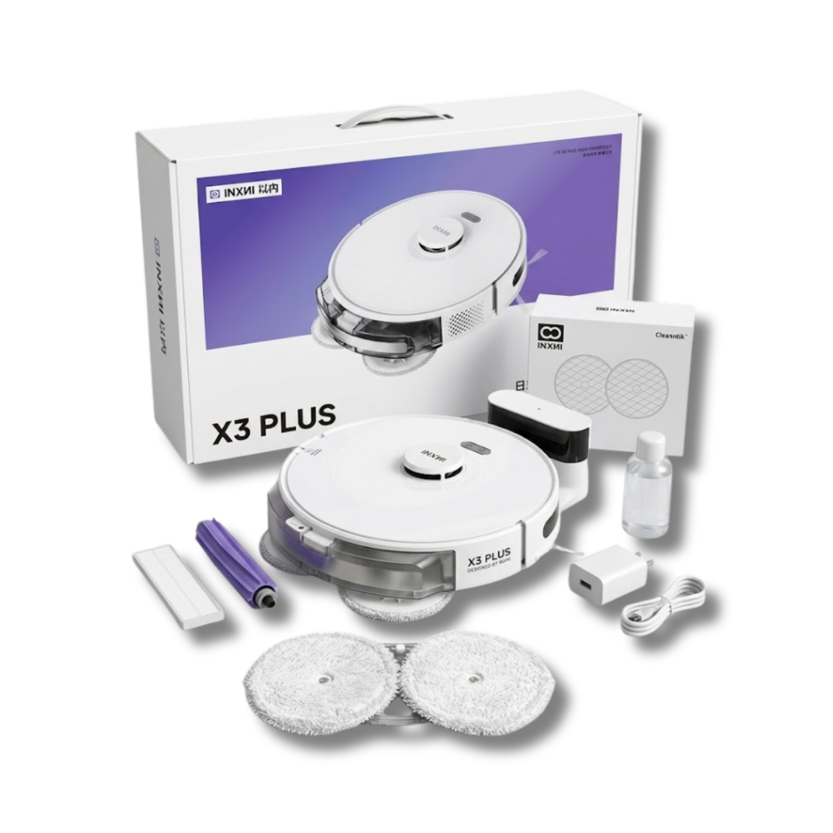 Robot Hút Bụi Lau Nhà Inxni X3 Plus | Lực Hút 3000Pa Pin 5200mAh