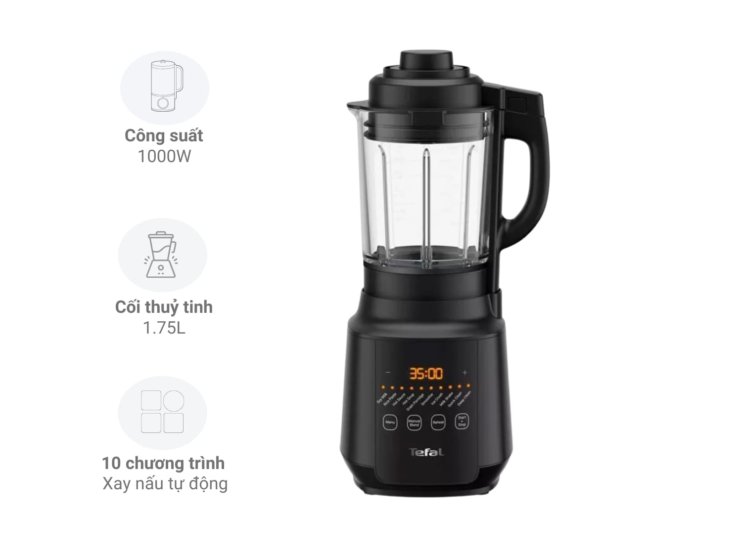 Máy Xay Sinh Tố Và Sữa Hạt Tefal BL511868 (600W - 1.5 Lít)