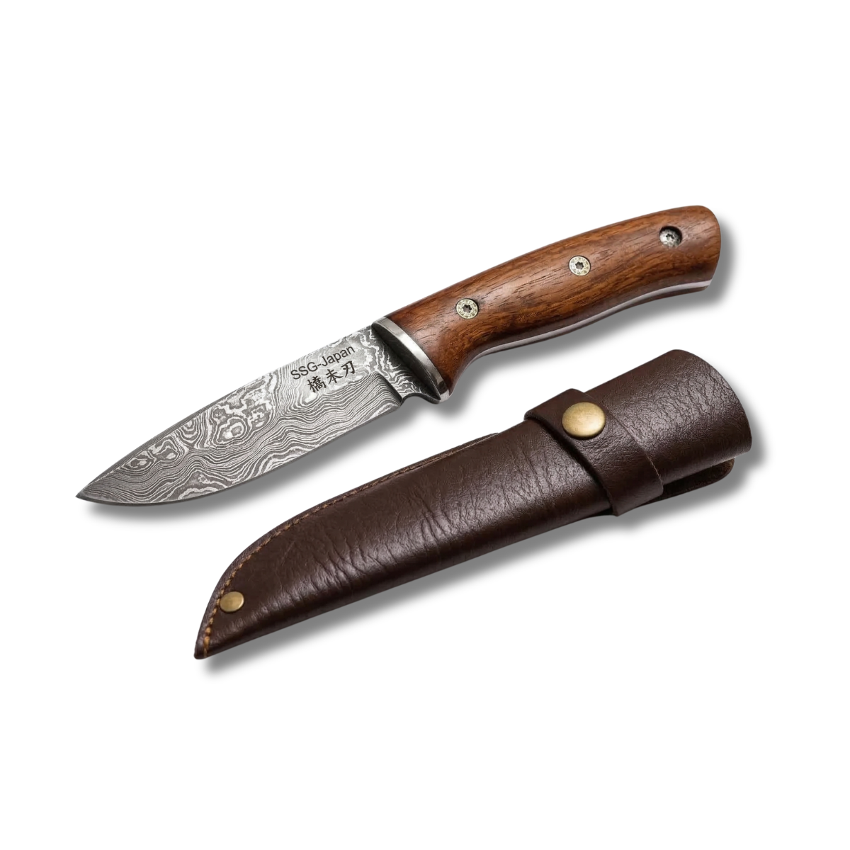 Dao Làm Bếp Dã Ngoại Thép Damascus Cao Cấp | 67 Lớp Vân Mây Nhật Bản