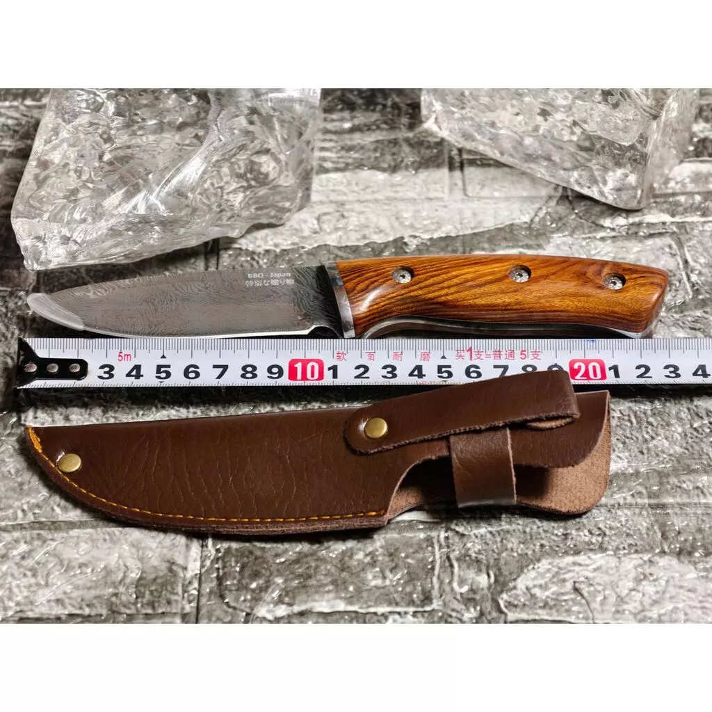 Dao Làm Bếp Dã Ngoại Thép Damascus Cao Cấp | 67 Lớp Vân Mây Nhật Bản