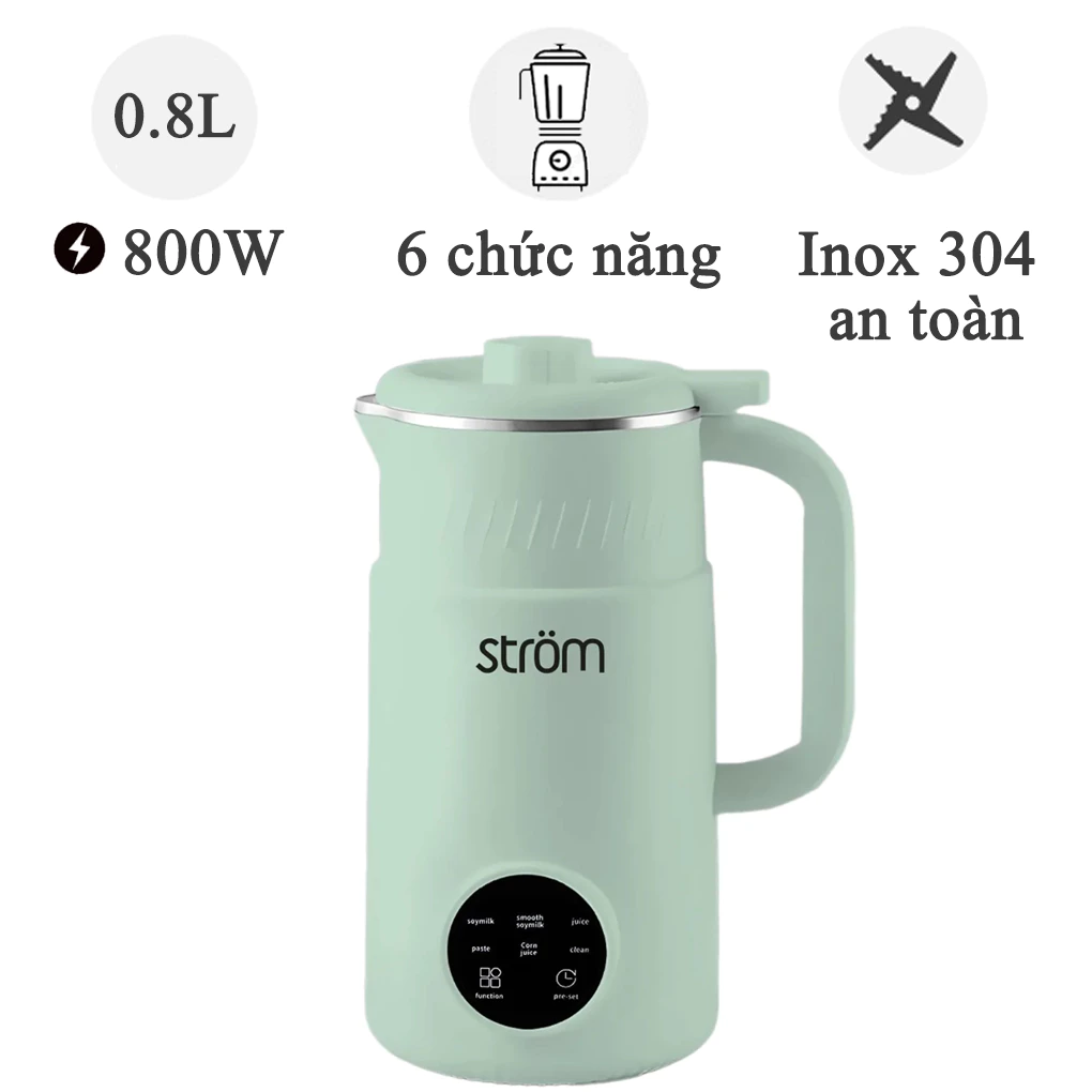 Máy Làm Sữa Hạt Sữa Đậu Nành Strom Đa Năng | 800ml 800W